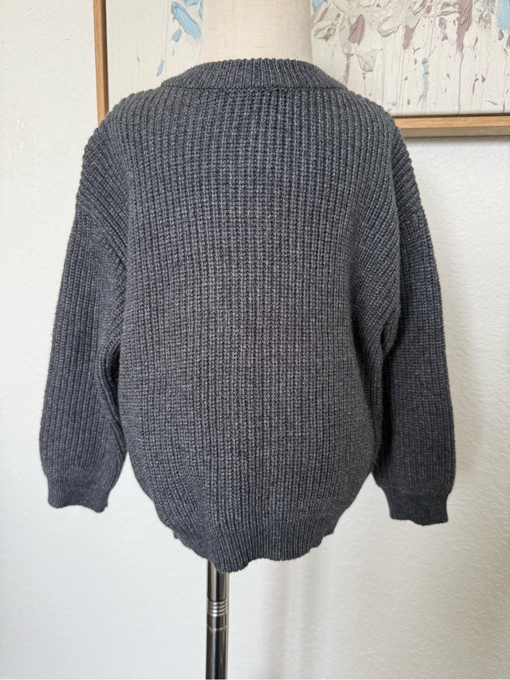 Zara Boys Charcoal Heather Gray Chunky Knit Sweater